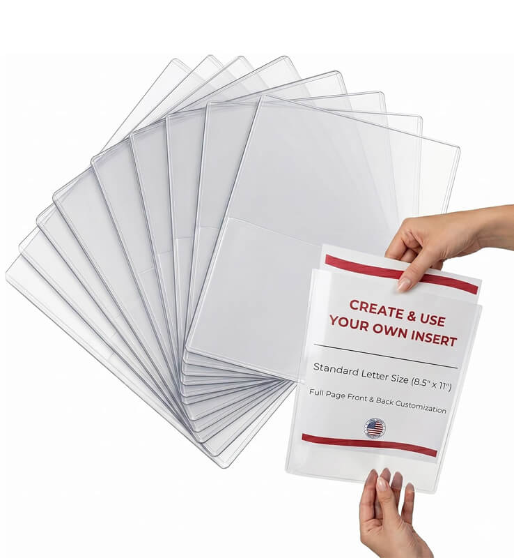 Customizable Heavy-Duty Clear Plastic 2 Pocket Folders Box of 300 3 2 pocket clear folder