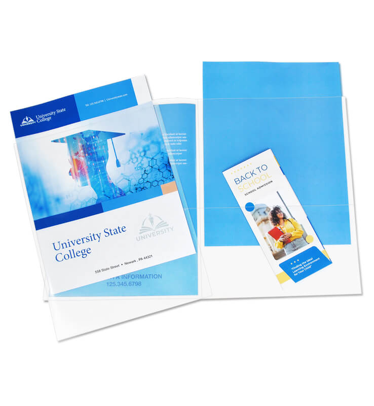 Customizable Heavy-Duty Clear Plastic 2 Pocket Folders Box of 300 2 Customizable Heavy-Duty Clear Plastic 2 Pocket Folders Box of 300 - Image 2
