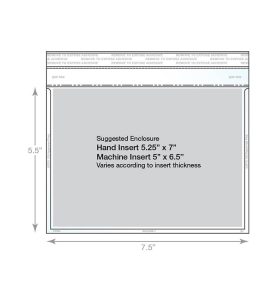 booklet envelope showing dimensions