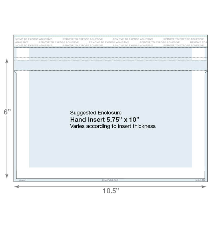 6" (h) x 10.5" (w) - (white frame)<br>ALR - Clear Booklet Envelopes 2 6" (h) x 10.5" (w) - (white frame)<br>ALR - Clear Booklet Envelopes - Image 2